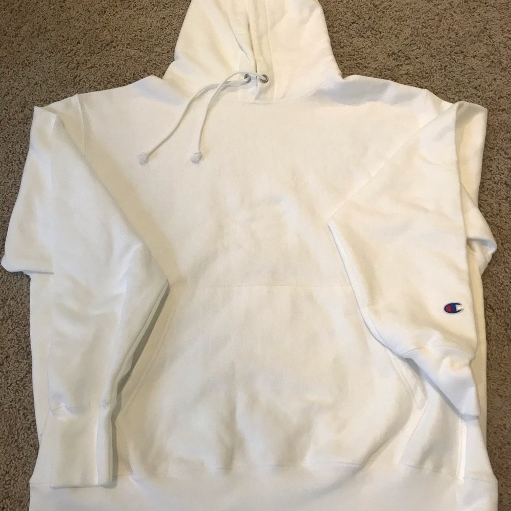 White Champion Reverse Weave Sweatshirt